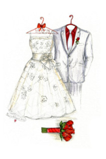 211x317 Birthday Gift Wedding Dress Sketch - Birthday Gift Sketch