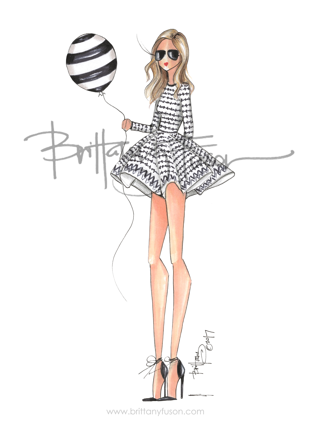 1197x1600 Maje Black Amp White Happy Birthday Blogger Style Party - Birthday Girl Sketch