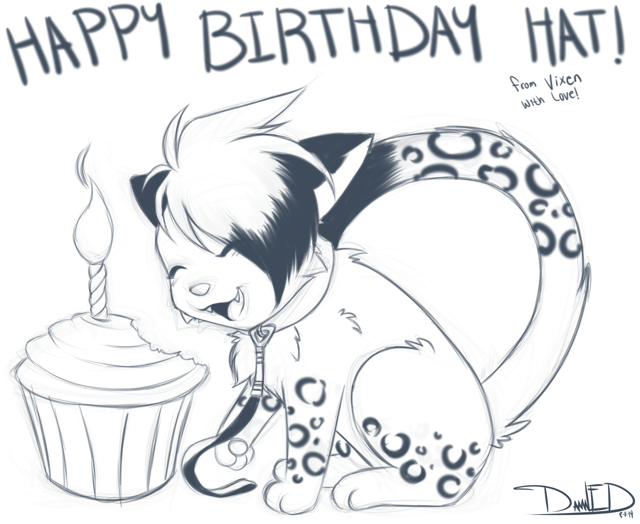 1280x1047 Happy Birthday Hat (Sketch) 8 11 14 By Damnevildog - Birthday Hat Sketch