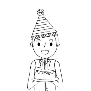 300x300 Party Sketch Royalty Free Vectors - Birthday Hat Sketch
