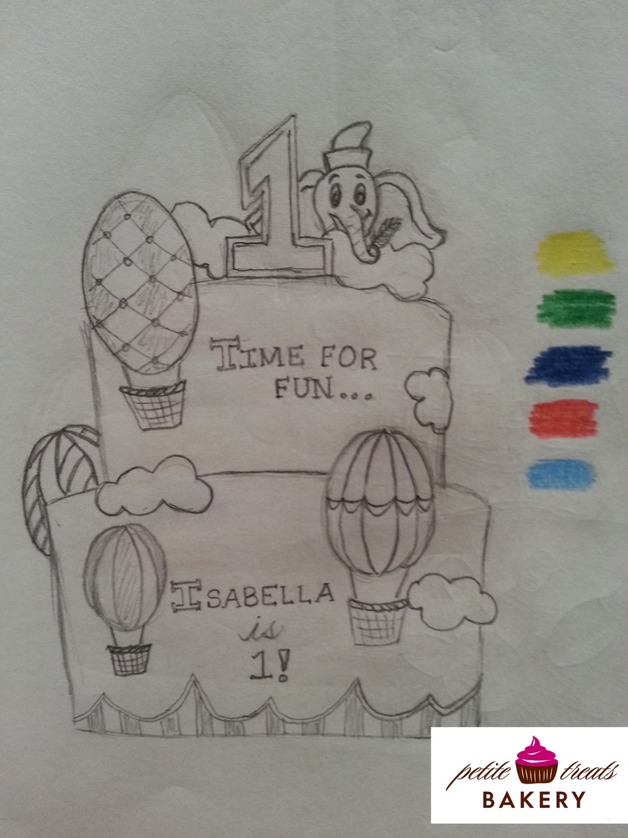 900x1200 Hot Air Balloon Birthday Party Sketch - Birthday Party Sketch