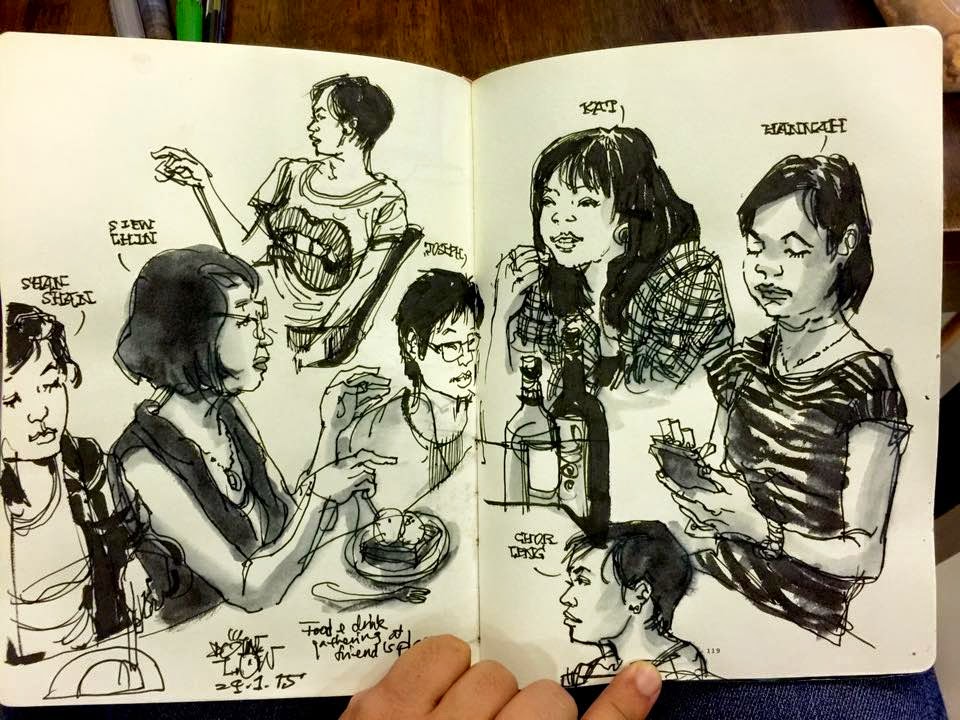 960x720 Sketching People - Birthday Party Sketch