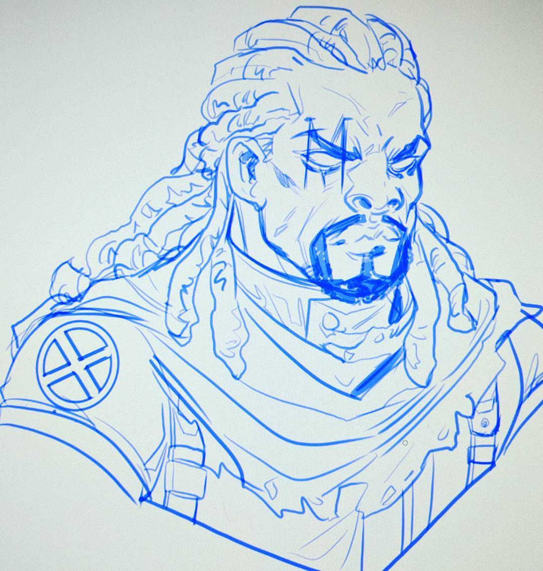 1080x1137 Will Jones Sketch Layout Of Bishop From X Men . . . . . - Bishop Sketch