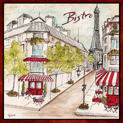 400x400 Paris Bistro Sketch Ii From Tre Sorelle. I Saw This Print On - Bistro Sketch