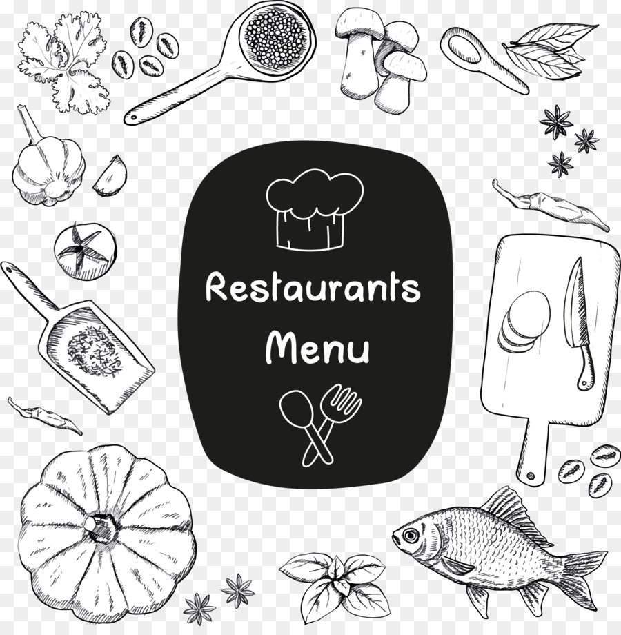 900x920 Pasta Cafe Restaurant Menu Chef - Bistro Sketch