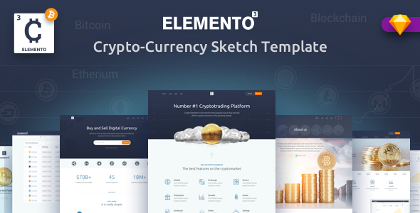 590x300 Cryto Elemento Bitcoin Template For Sketch By Yoyo Labs - Bitcoin Sketch