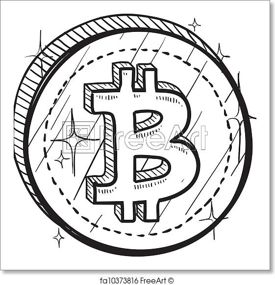 561x581 Free Art Print Of Bitcoin Symbol Sketch. Doodle Style Coin With - Bitcoin Sketch