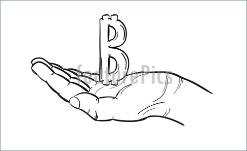500x307 Picture Of Bitcoin Symbol And Hand - Bitcoin Sketch