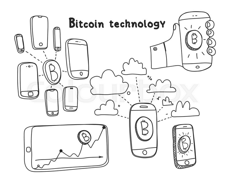 800x637 Vector Visualization Concept Of Electronic Commerce. Mobile - Bitcoin Sketch