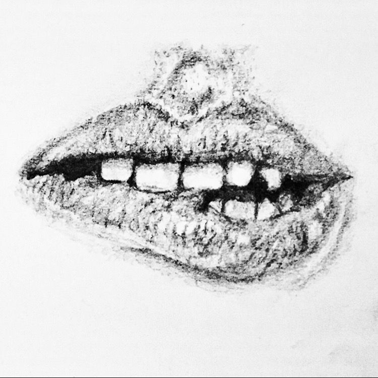 750x750 Lip Biting Sketch My Art Sketches - Biting Lip Sketch