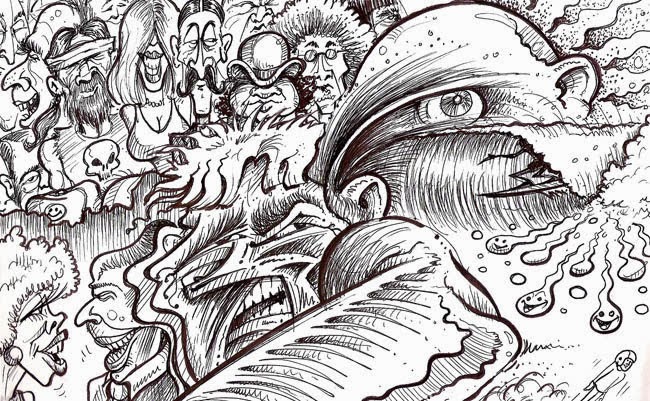 650x401 Artbylangston Pen And Ink Sketch Art By Bob Langston - Bizarre Sketch