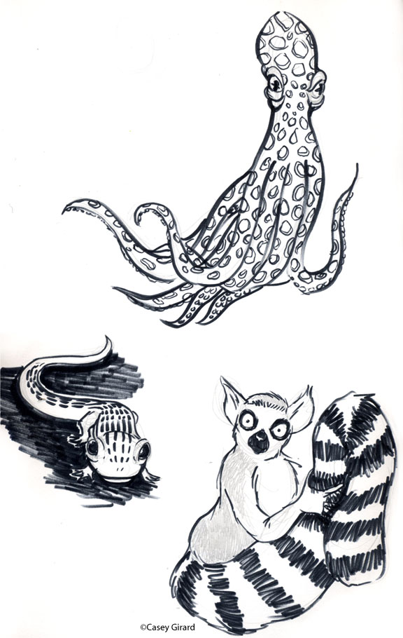 576x910 Black Amp White Animal Sketches Illustration And Musings - Black And White Animal Sketches