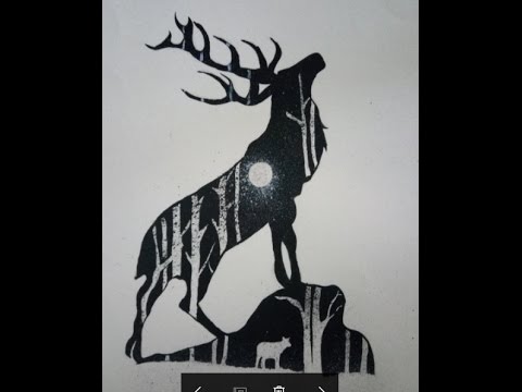 480x360 Black And White Animal Landscape Hybrid Drawing 2 - Black And White Animal Sketches