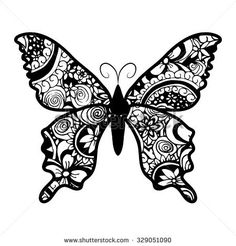 236x246 Butterfly Drawings Black And White Butterfly Drawing Image - Black And White Butterfly Sketch