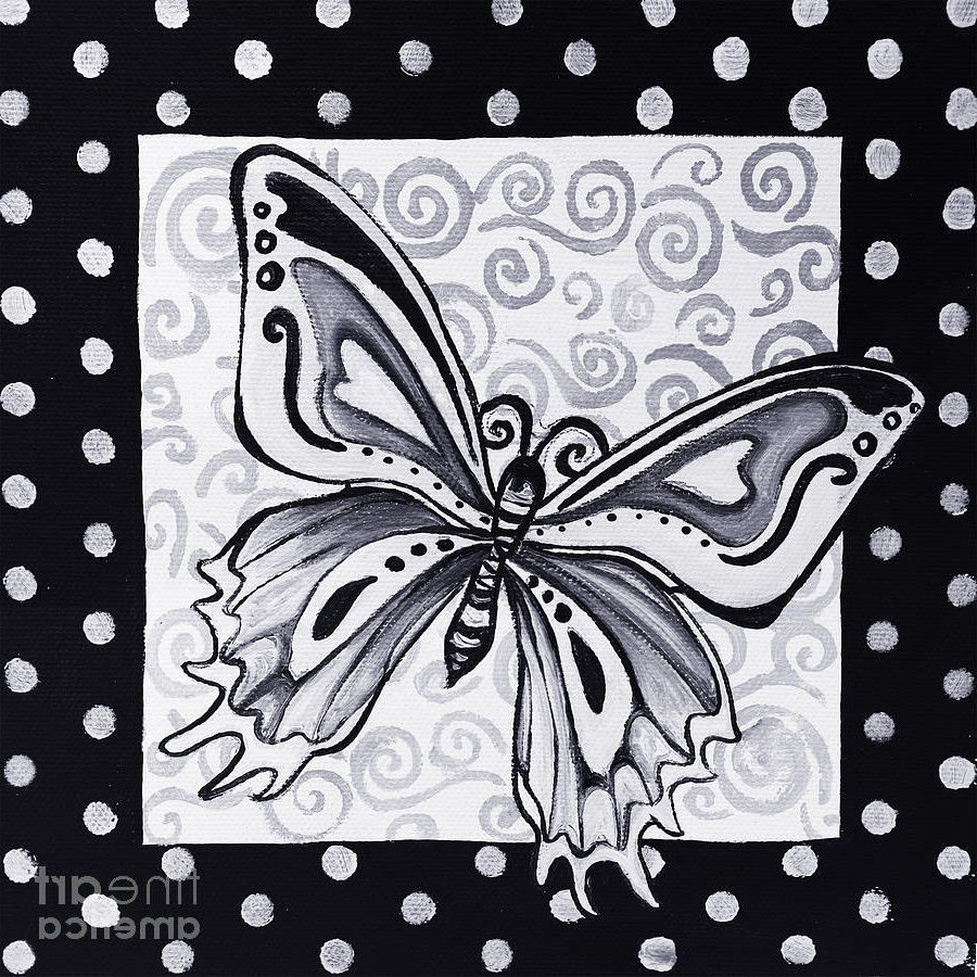 900x900 Black And White Butterfly Painting - Black And White Butterfly Sketch