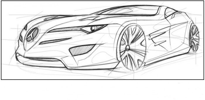 700x344 Draw A Car In Adobe Photoshop Brobas - Black And White Car Sketches