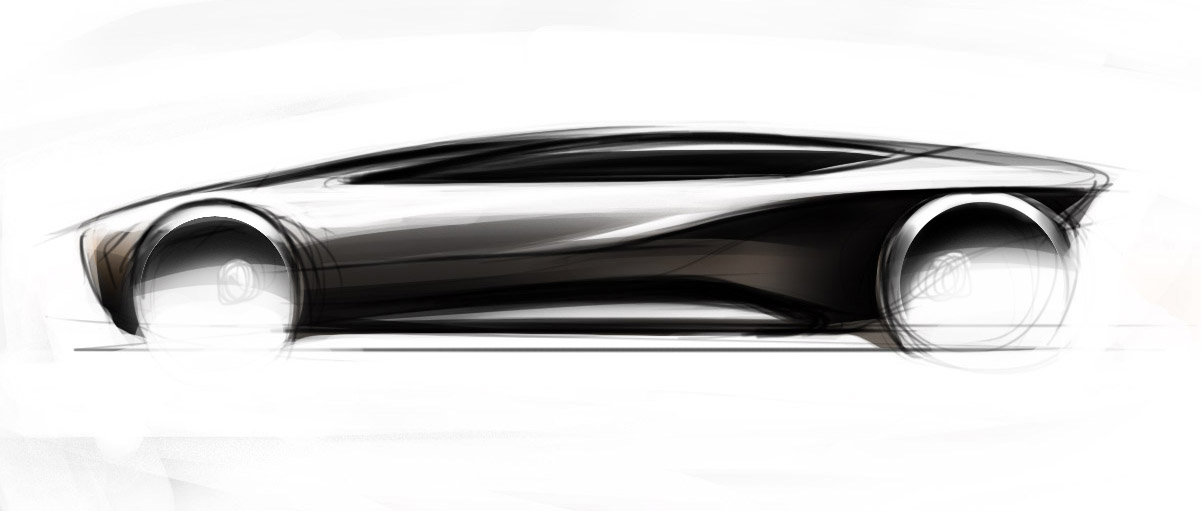 1201x511 Car Concept Prathyush Devadas - Black And White Car Sketches