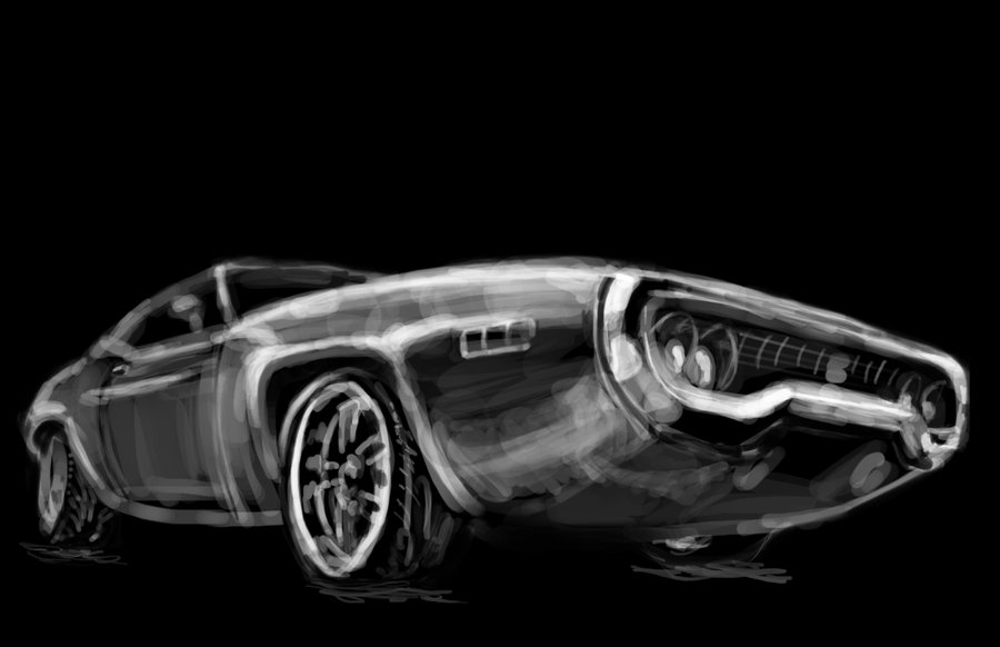 900x582 Car Sketch By Dominichautmann - Black And White Car Sketches