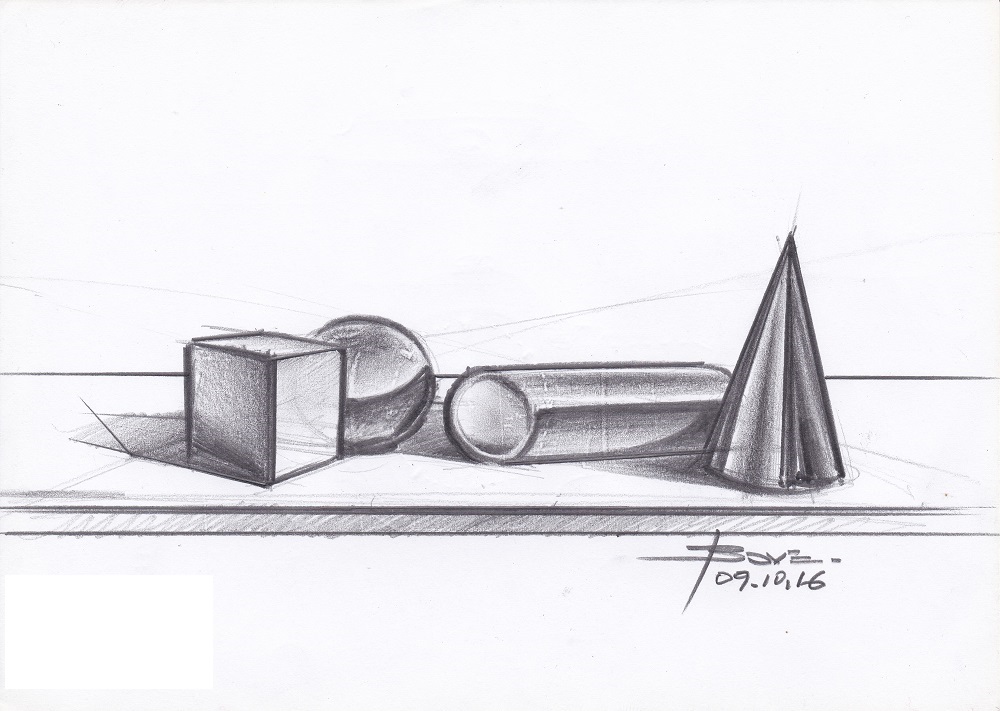 1000x711 Basic Shapes Amp Reflections On Car Sketches - Black And White Car Sketches