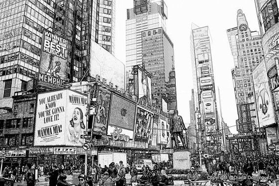 570x380 Black Amp White Sketches New York City Sketch - Black And White City Sketches