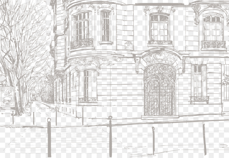 900x620 Sketch - Black And White City Sketches