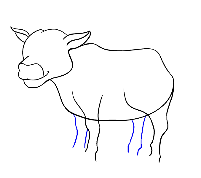678x600 How To Draw A Cartoon Cow In A Few Easy Steps Easy Drawing Guides - Black And White Cow Sketch