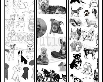 340x270 Dog Sketches Etsy - Black And White Dog Sketches
