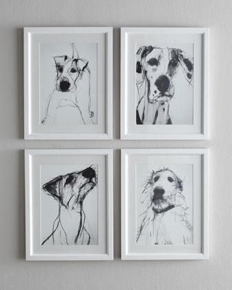 336x420 Black And White Dog Prints I Horchow Arts White - Black And White Dog Sketches