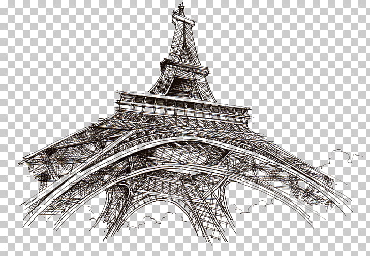 728x505 Eiffel Tower Champ De Mars Drawing Sketch, Eiffel Tower Sketch Png - Black And White Eiffel Tower Sketch