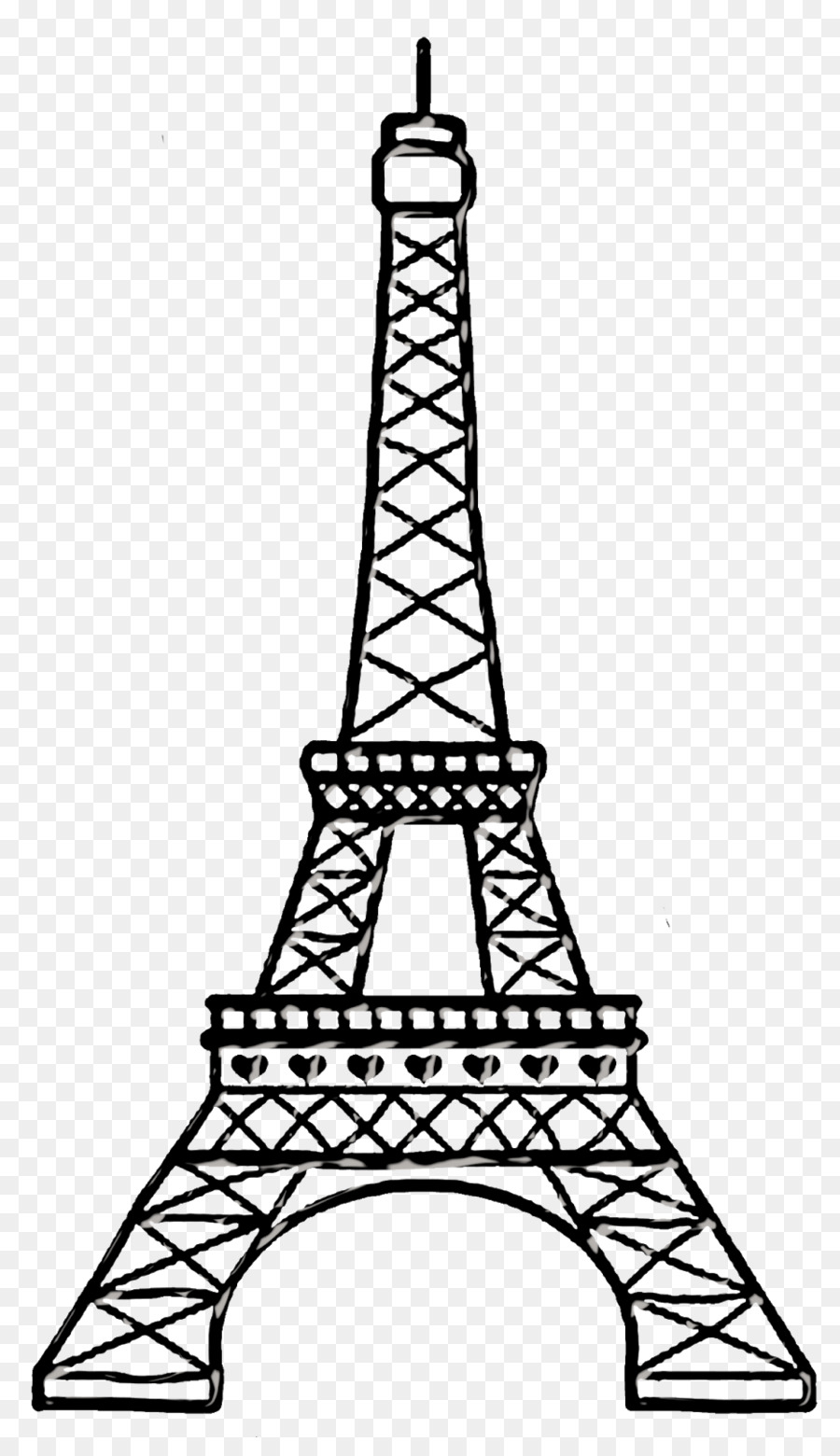 900x1560 Eiffel Tower Paper Drawing Clip Art - Black And White Eiffel Tower Sketch