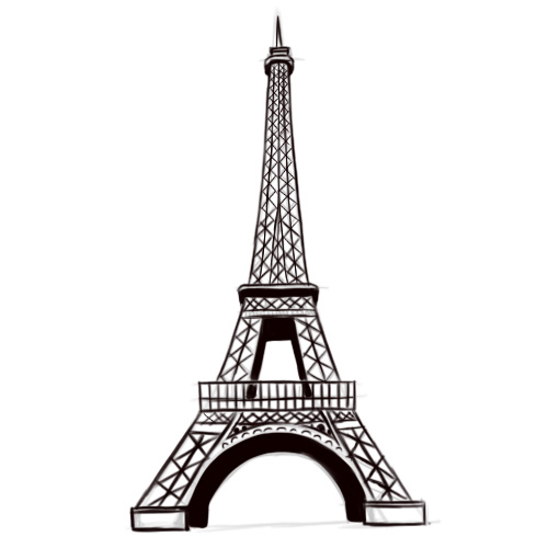 500x500 Eiffel Tower Drawing Sketcheiffel Tower Sketch By Potterfisk0177 - Black And White Eiffel Tower Sketch