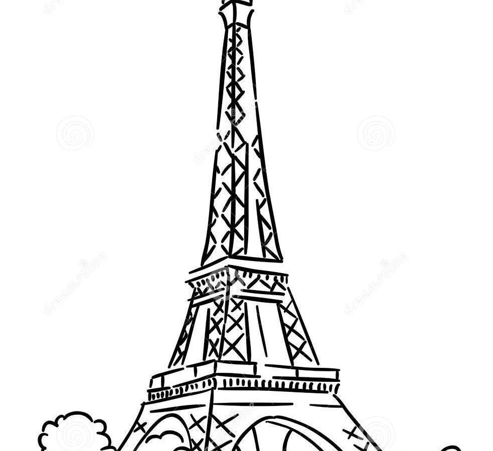 Black And White Eiffel Tower Sketch At Paintingvalley Com