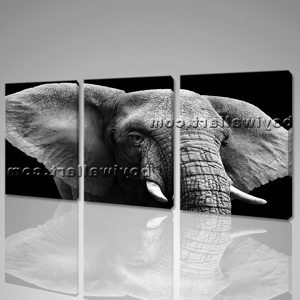 1000x1000 Black And White Elephant Painting Large Black And White Elephant - Black And White Elephant Sketch