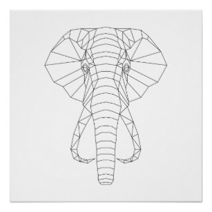 307x307 Black And White Elephant Posters Amp Photo Prints Zazzle - Black And White Elephant Sketch