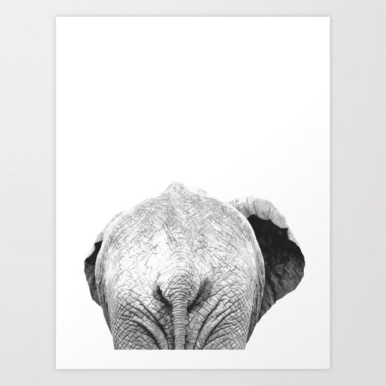 550x550 Black And White Elephant Animal Jungle Art Print By Alemi Society6 - Black And White Elephant Sketch