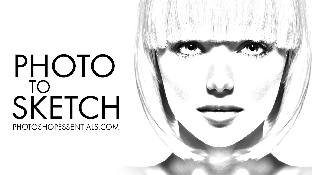 1280x720 Photoshop Photo To Pencil Drawing And Sketch - Black And White Face Sketch