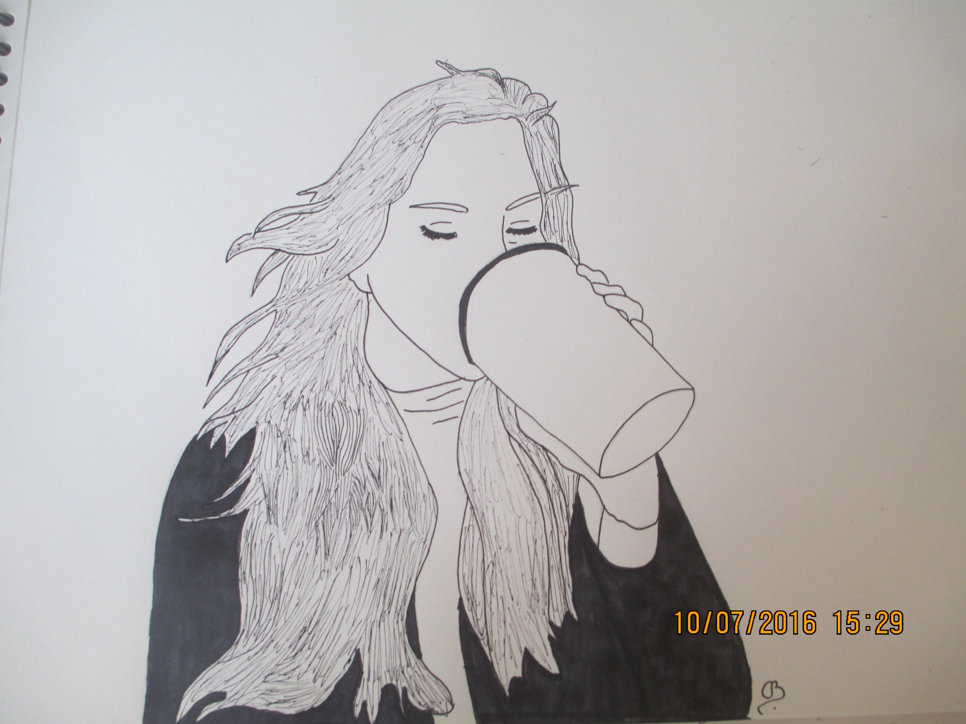 3264x2448 How To Draw A Girl In Black And White - Black And White Girl Sketch