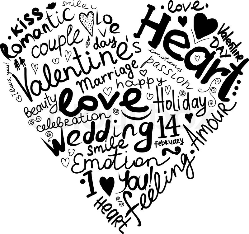 800x752 Valentine Heart Sketch For Your Design Stock Vector Colourbox - Black And White Heart Sketch