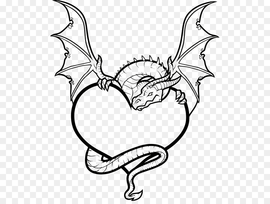 900x680 Drawing Dragon Heart Sketch - Black And White Heart Sketch