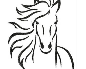 340x270 Horse Sketch Etsy - Black And White Horse Sketches