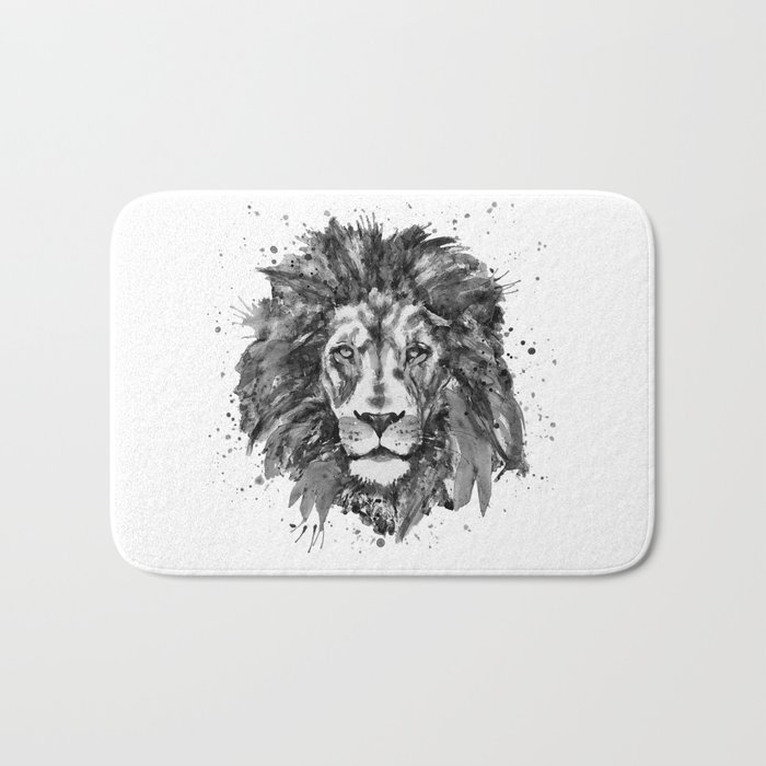700x700 Black And White Lion Head Bath Mat By Marianvoicu Society6 - Black And White Lion Sketch