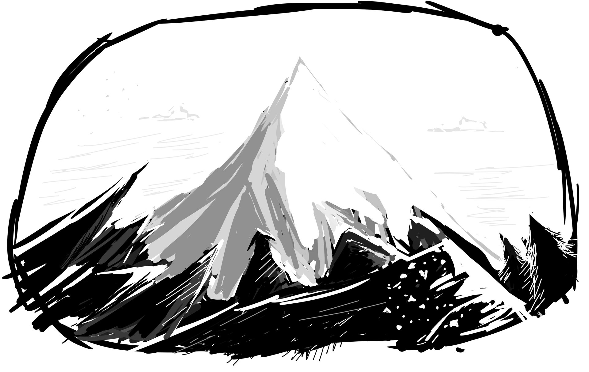 Black And White Mountain Sketch at Explore