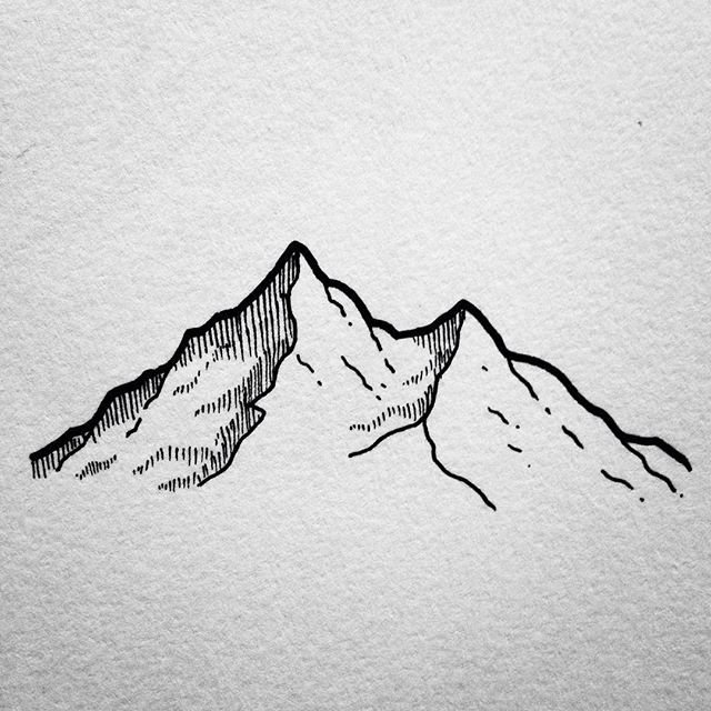 640x640 This One - Black And White Mountain Sketch