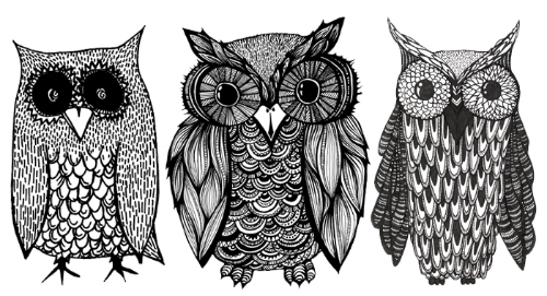 500x271 Drawing Art Black And White Sketch Owls Owl I Love This Owl - Black And White Owl Sketch