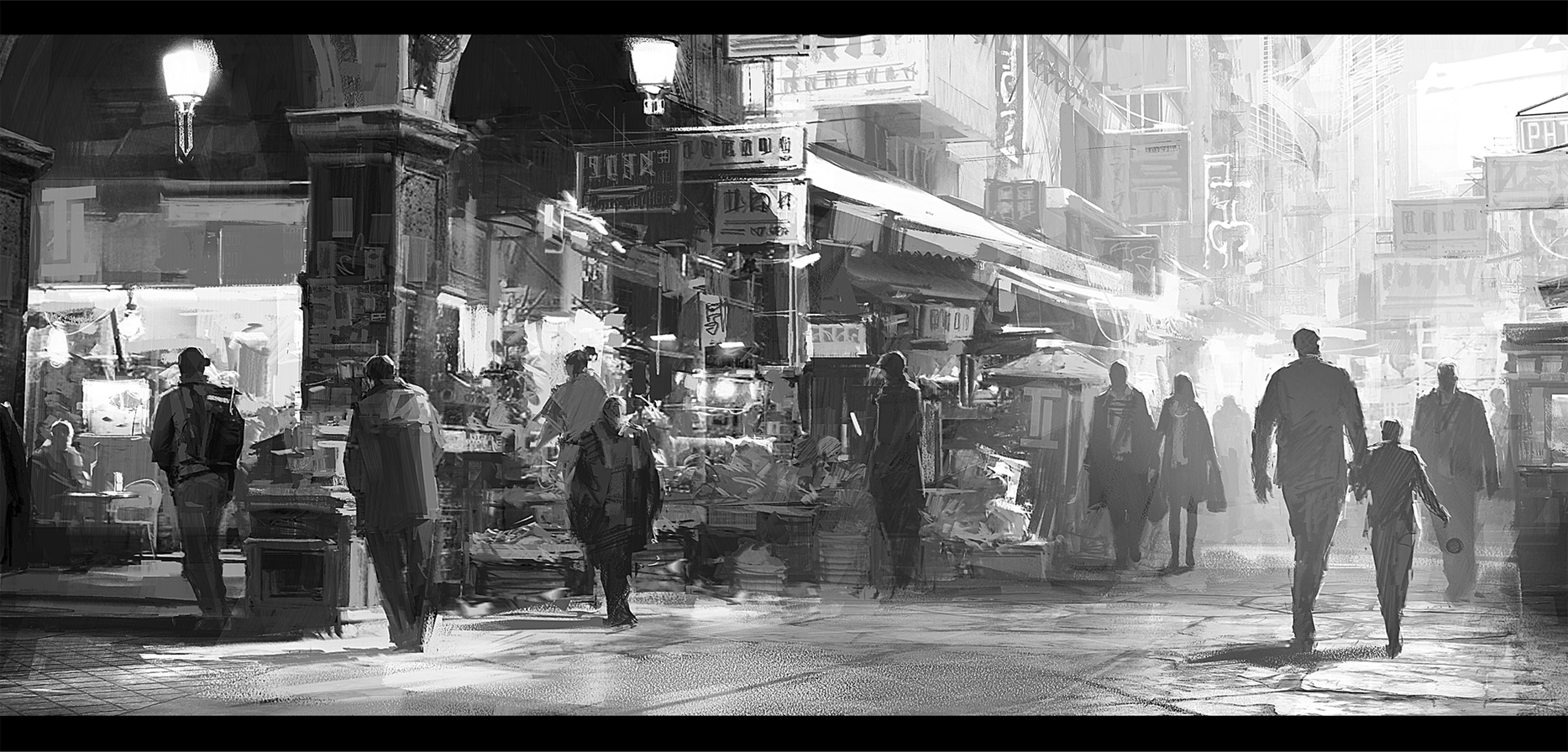 1867x896 Tone Before Color Light In Dark, Dark In Light - Black And White Sketch Pictures