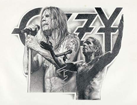 463x353 Black Sabbath And Ozzy Osbourne Original Sketch Prints - Black And White Sketch Print