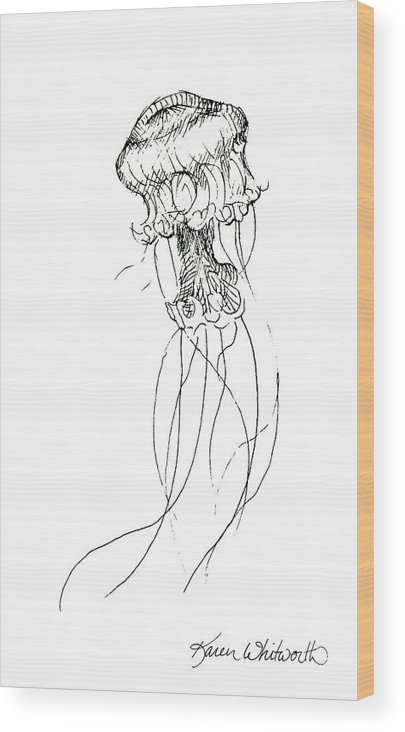 405x732 Jellyfish Sketch - Black And White Sketch Print