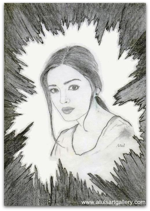 518x727 Atuls Art Gallery Bollywood Sketches - Black And White Sketches Art