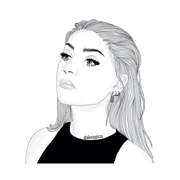 600x600 Cool Girl Drawings - Black And White Sketches Of A Girl