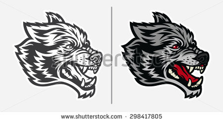 450x246 White Wolf Clipart Angry - Black And White Wolf Sketch
